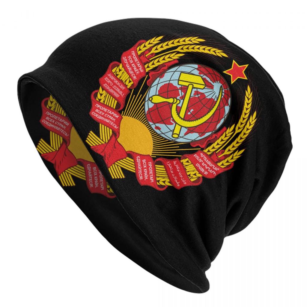 Allied Nations Joseph Stalin Skullies Beanies Caps  Unisex Winter Warm Knitted Hat Adult USSR Communist Russia Bonnet Hats