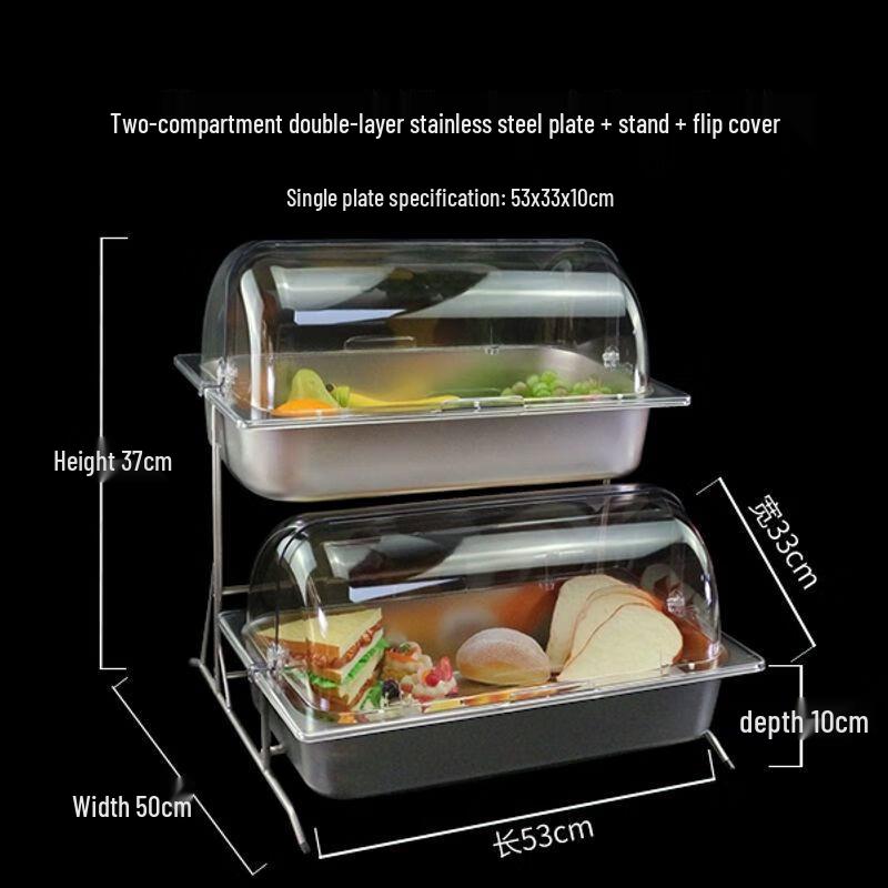 Xuankunpai Stainless Steel Double-Layer Buffet Cold Dish Container