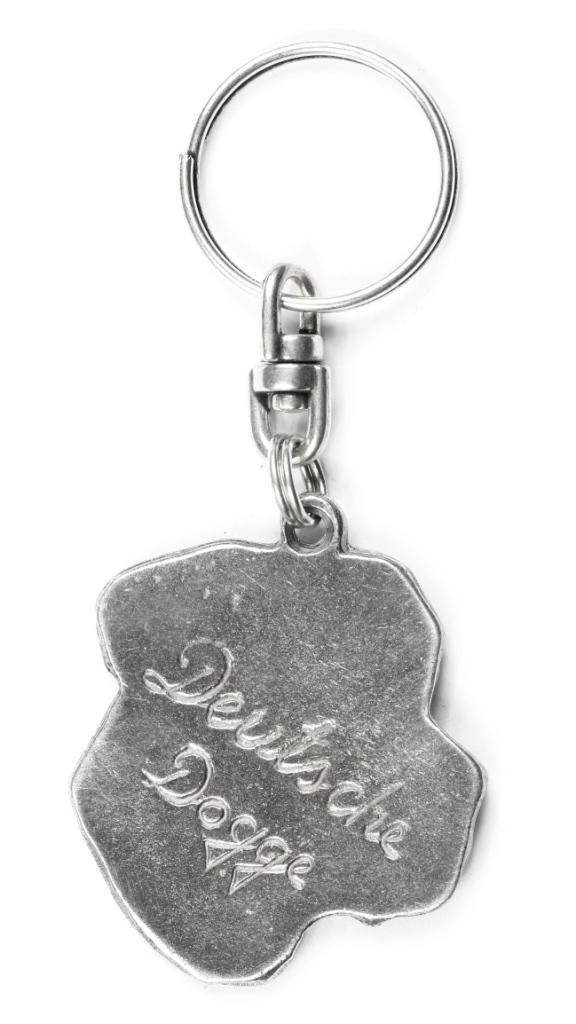 Alano II - Ciondolo a forma di cane placcato in argento, decorazione per borsetta, ciondolo per zaino del marchio Art-Dog