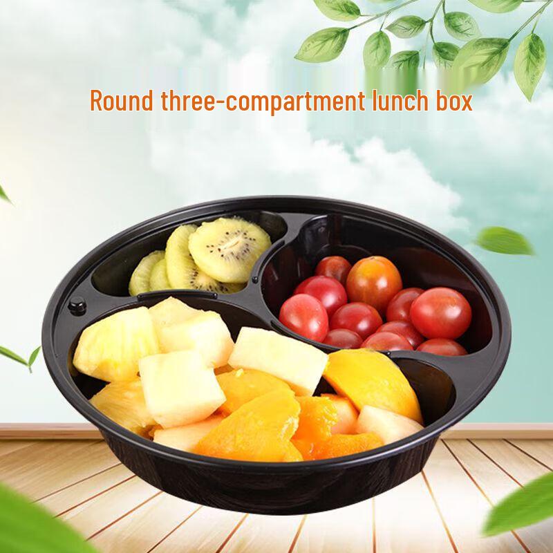 WS 838 Round 3-Compartment Disposable Meal Prep Containers