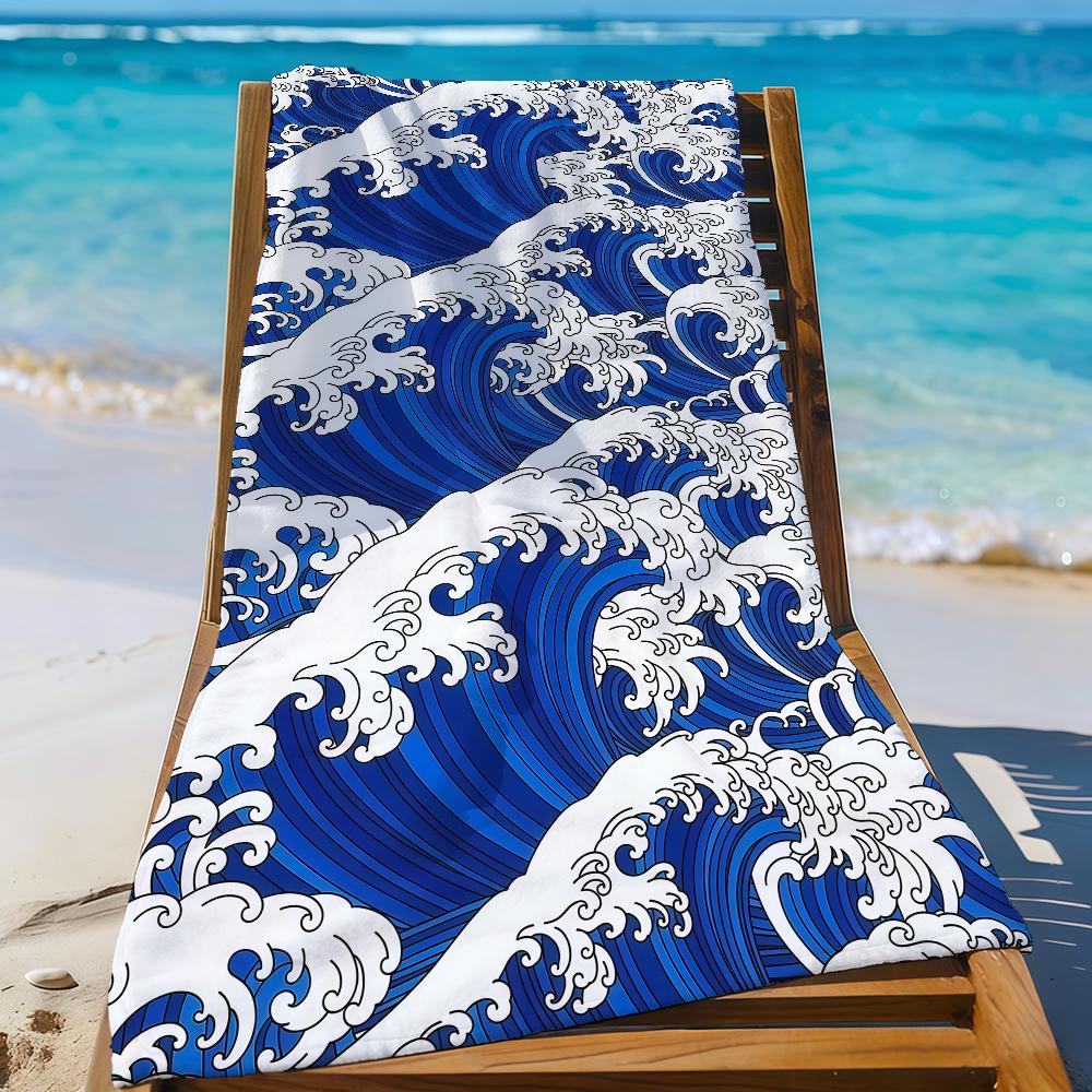 De Grote Golf bij Kanagawa Hokusai Handdoek Sneldrogende Strandhanddoeken Zijn Geschikt Voor Zwembaden Kamperen Yoga En De Sportschool