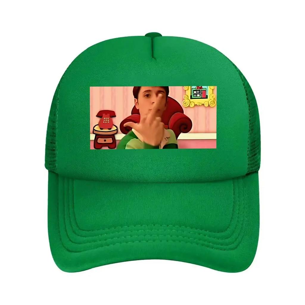 Cartoon Gesture Playful  Inspired Meme Art Design Mesh Baseball Cap
