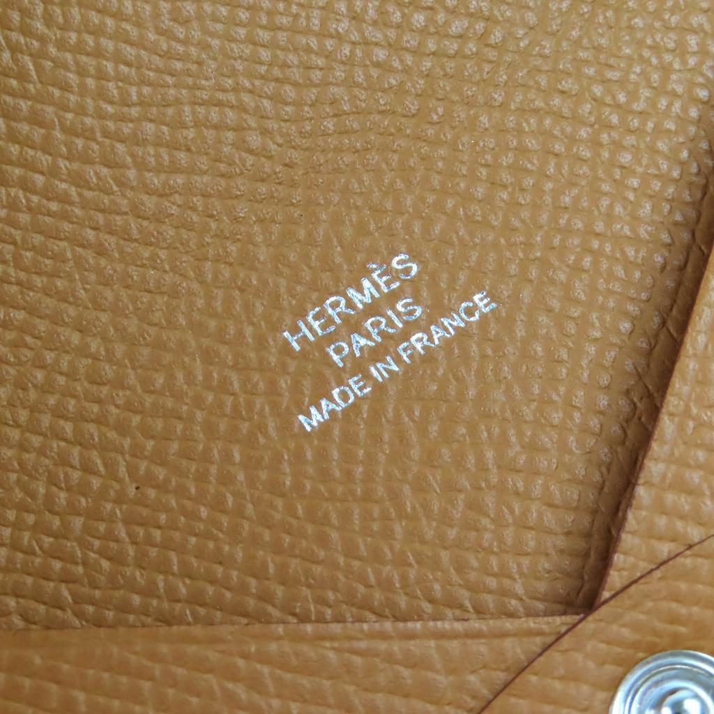 Pristine HERMES Tri-fold Wallet Bearn Combine H Logo Metal Compact Wallet Epsom Used