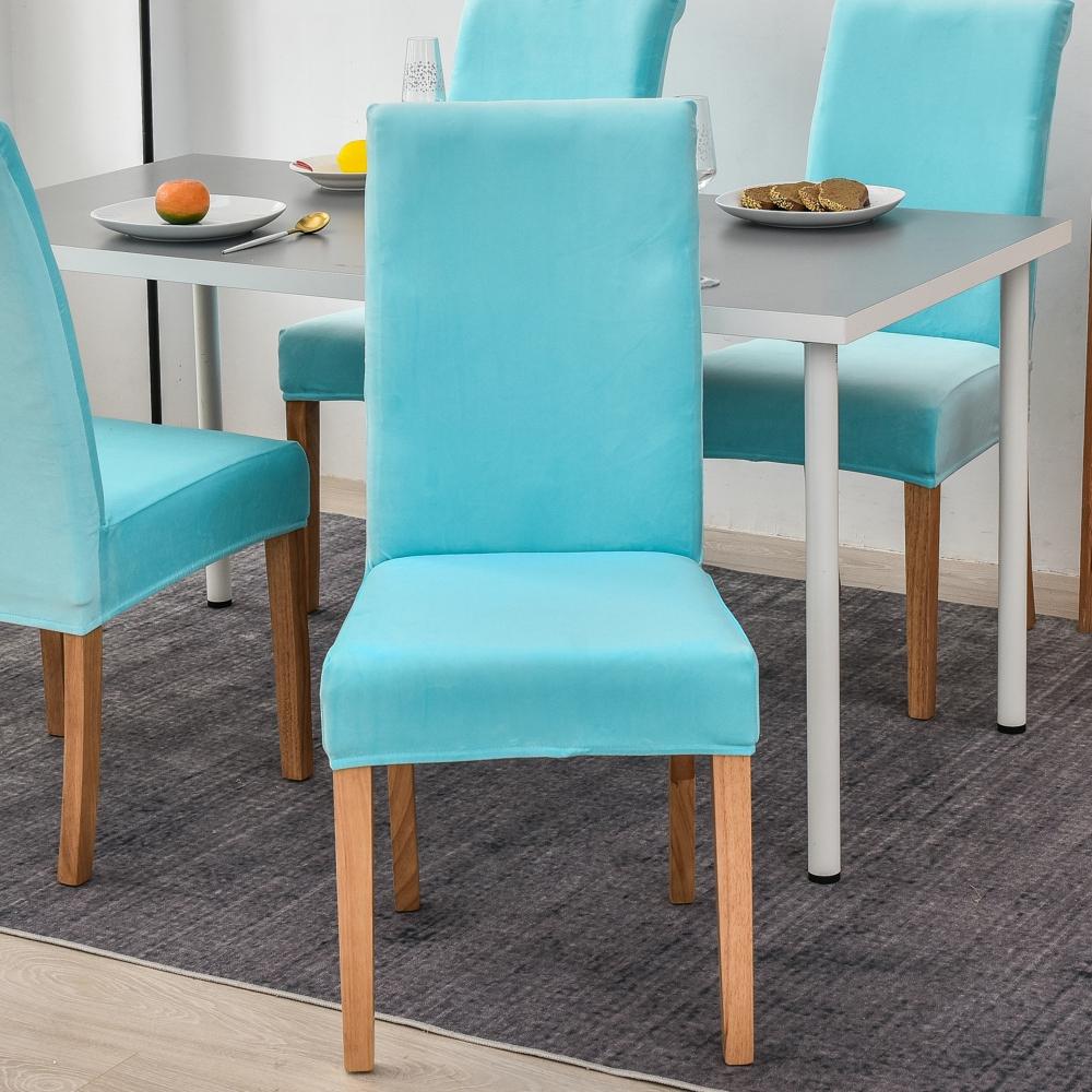 Velvet Plush Stretch Chair Slipcover Elastic Spandex Chair Cover for Dining Room Kitchen Wedding Banquet Hotel Housse De Chaise