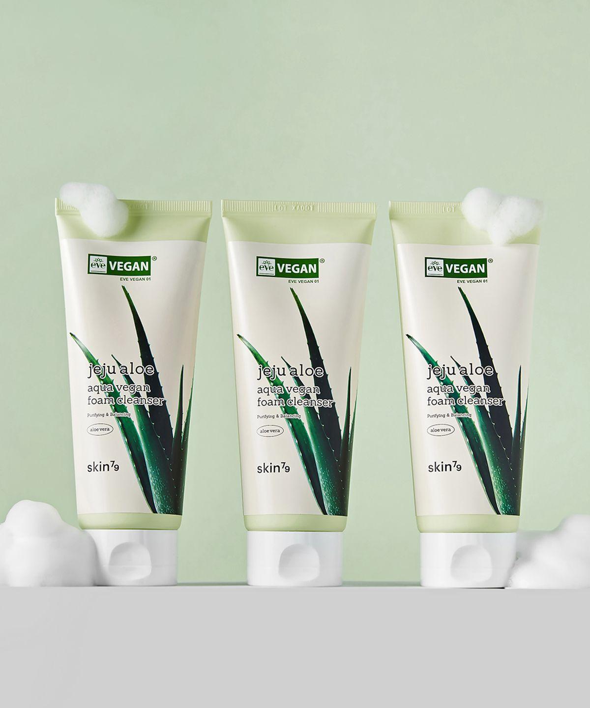 Jeju Aloe Aqua Vegan Cleansing Foam 150ml x 3