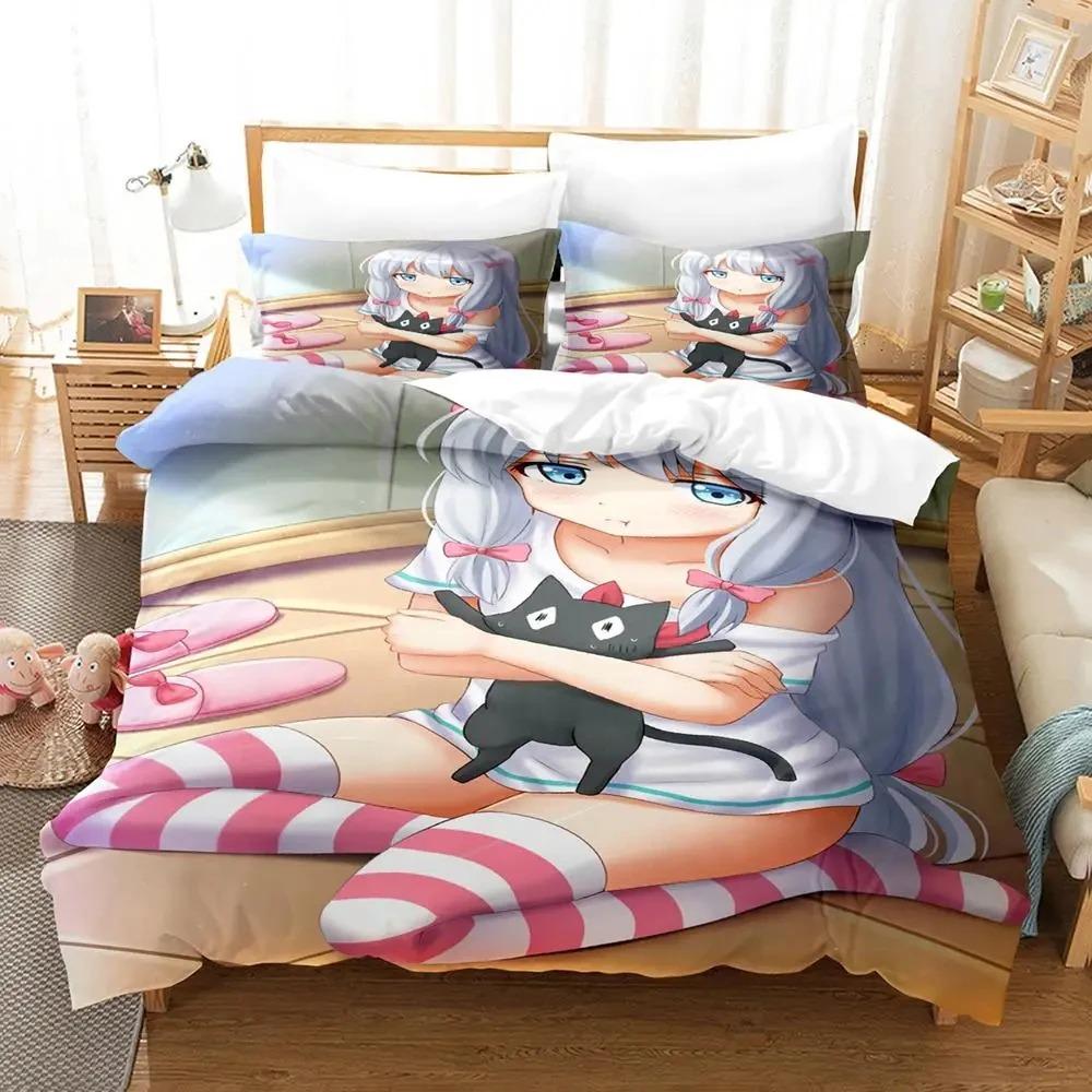 Anime Sagiri Izumi Eromanga Sensei Bedding Set Duvet Cover Bed Set Quilt Cover Pillowcase Comforter King Queen Size