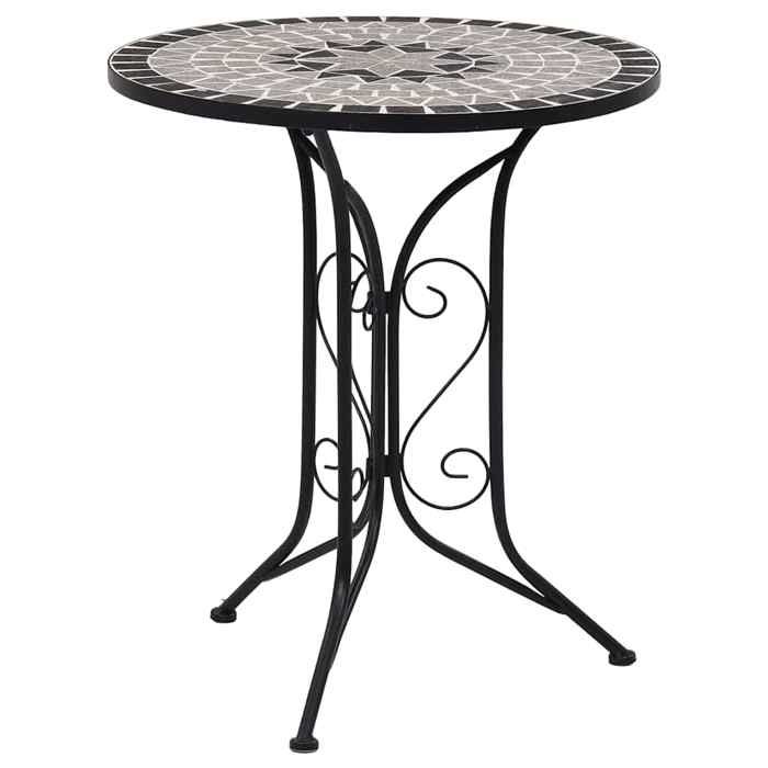 Table de bistro - vidaXL - Mosaïque - 61 cm - Fer laqué - Céramique - Résistante aux intempéries