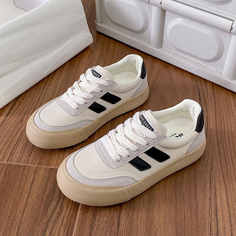 

Мода Модные однотонные женские спортивные туфли 2024 года осень-зима повседневная модная женская повседневная обувь удобная парусиновая обувь 40 белый