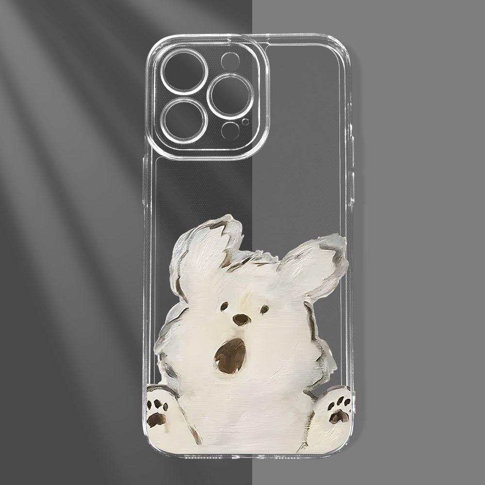 Cute rabbit pattern phone case suitable for iPhone 17 16 15 14 13 12 11 Pro/Max/Plus anti drop and shockproof back cover