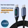120W Dual Type-C Fast Charging Cable with Digital Display for Apple, Huawei Laptops