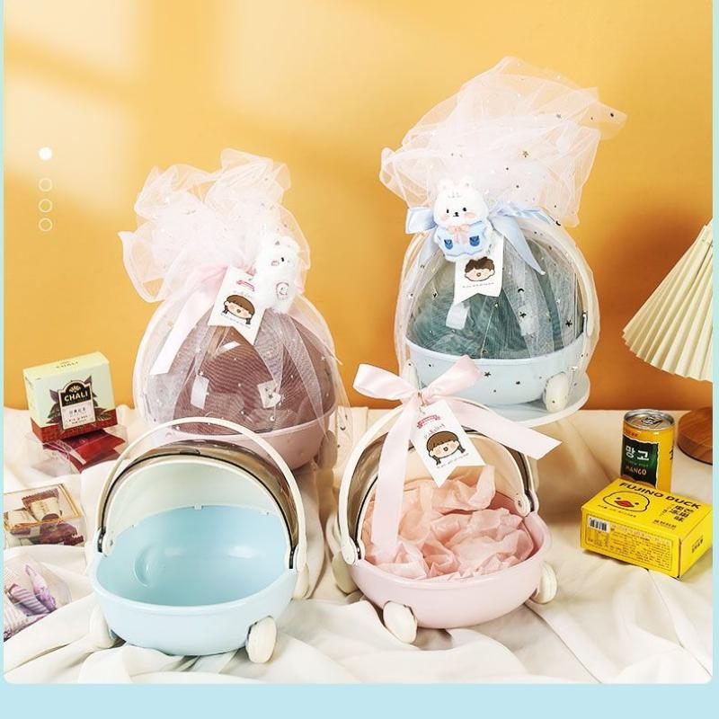 Baby Full Moon Cradle Hand Gift Box Round Flip Cover 100 Days Banquet Birthday Wedding Candy Storage Gift Box Cosmetics Storage