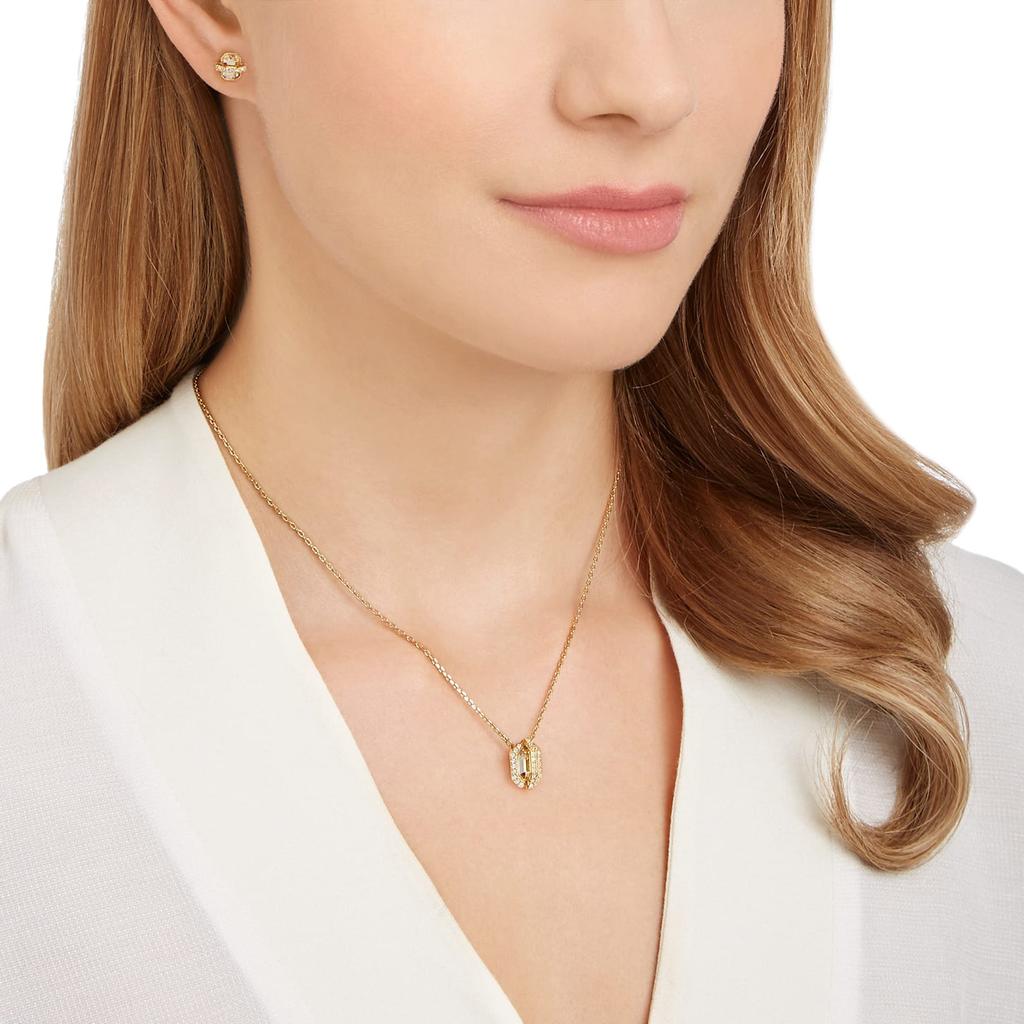Swarovski Favor Serie Gold Quadrat Geometrisch Ohrringe Halskette Set Damen Schmuck 5528953