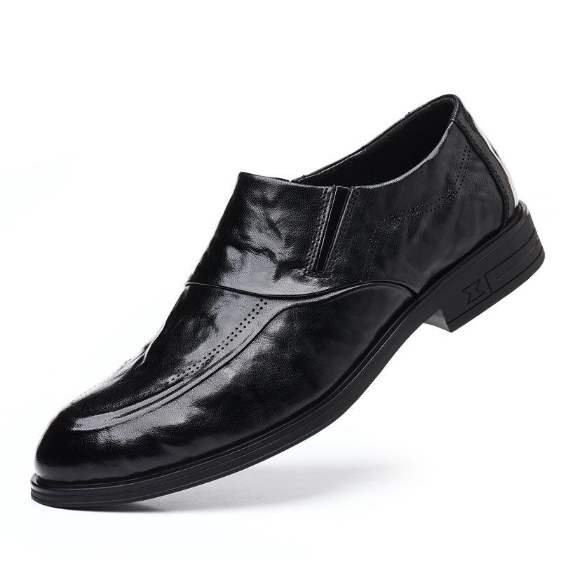 New Men's Casual Leather Shoes Formal Business Men's Shoes Non-slip Leather Men's Pointed Single Shoes Shoes
