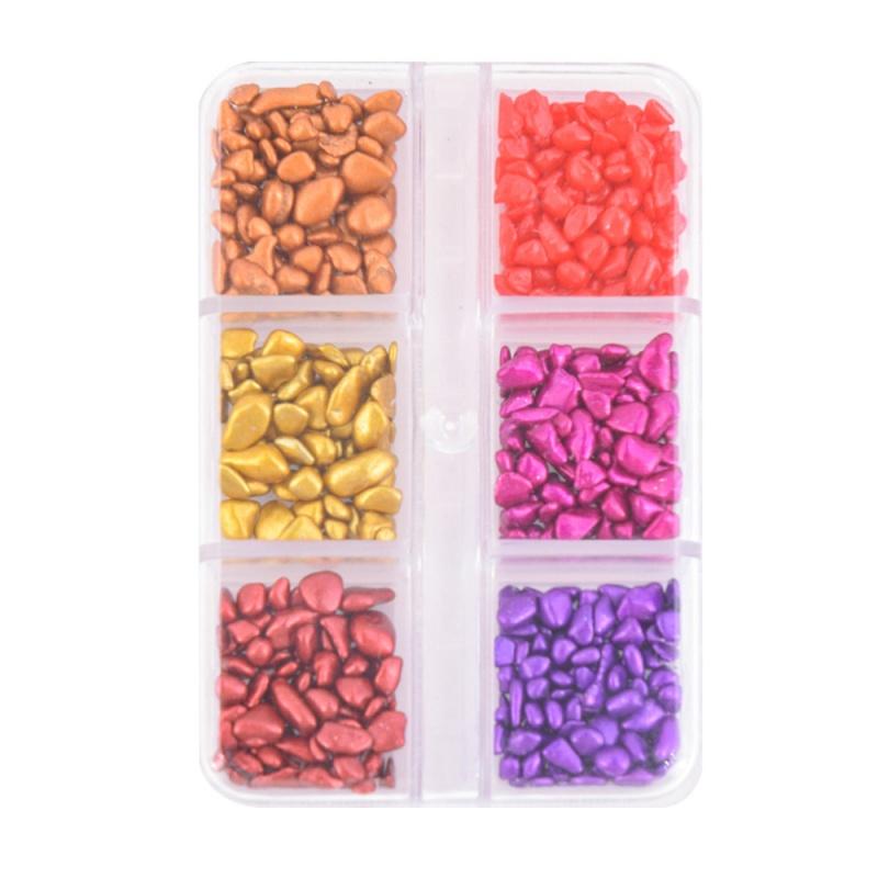 6-Grid Soft Pottery Rhinestone Boxed DIY Cobblestone Suit Nail Nail Jewelry Mixed