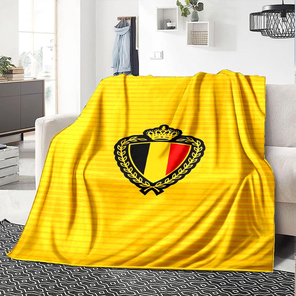 Belgica Print Flannel Blanket High Quality Warm Comfortable Cover for All Seasons Perfect for Gifts Home Decor