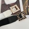 Elegant Black And White Rhinestone Buckle Belt For Women Perfect For Dresses And Coats