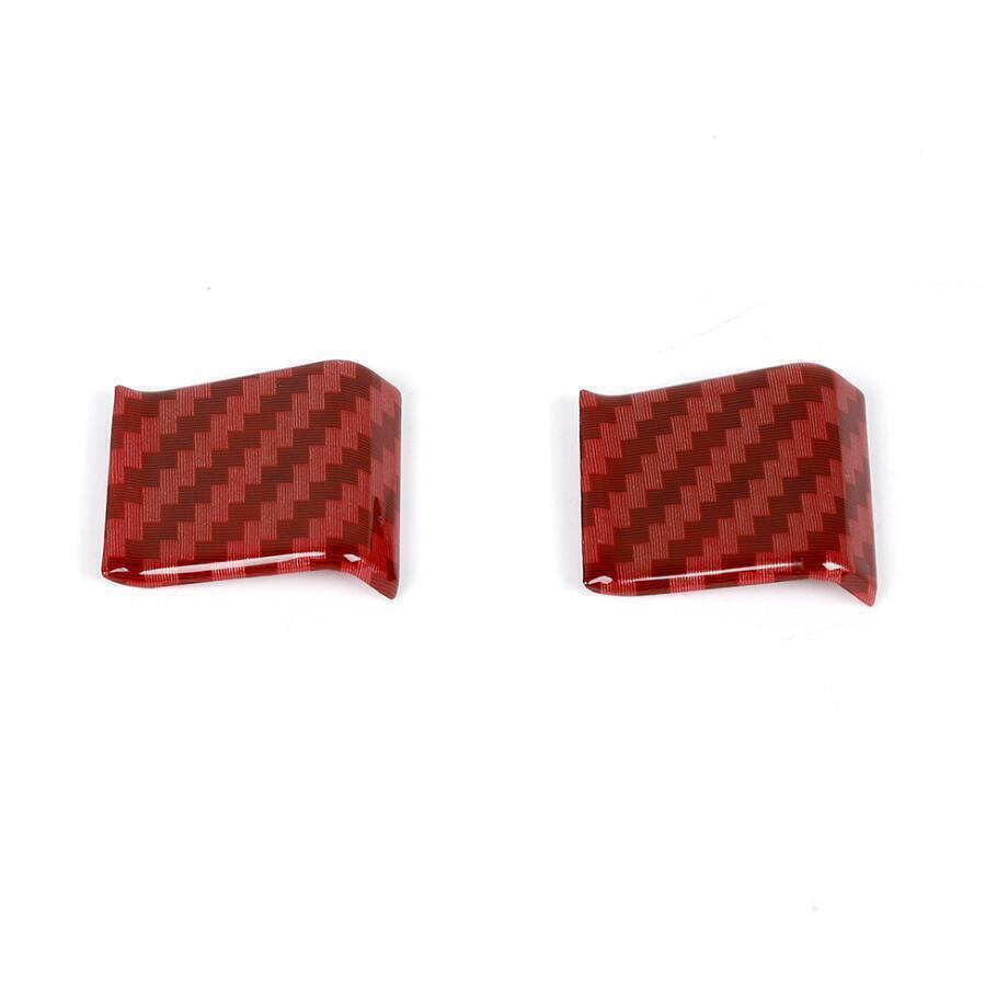 For 18- Jeep Wrangler JL Red Carbon Window Lift Switch Button Cover Trim 2X