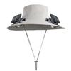 Solar Fan Hat UPF 50+ UV Protection Hat with 2 Solar Fans USB Rechargeable Breathable Men Women Summer Outdoor Activities Fishing Wide Brim Bucket Cap