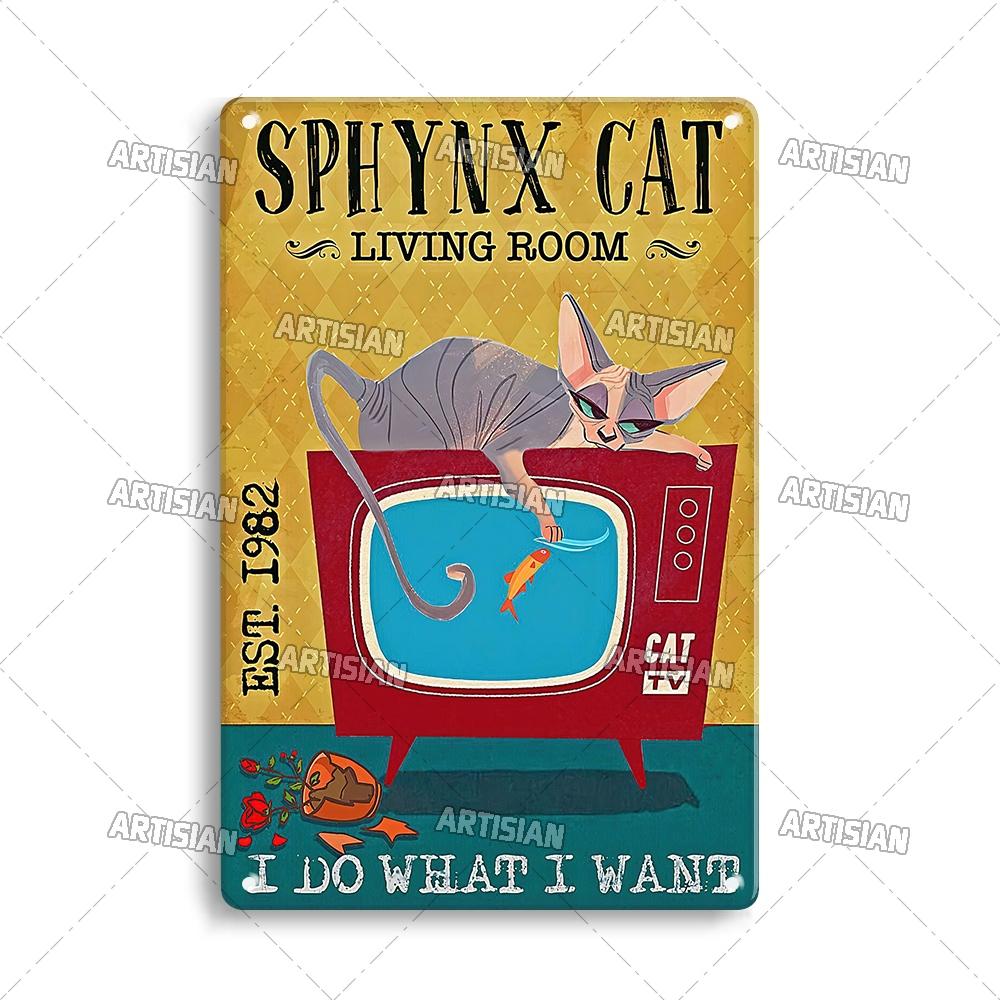 Artisian Black Cat Retro Metal Plaque Funny Pet Vintage Decorative Tin Sign Wall Decor Garage Bar Pub Club Kitchen Home Man Cave