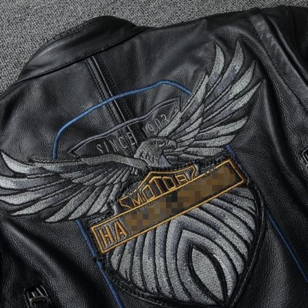 Large Top Layer Cowhide Leather Jacket Locomotive Leather Jacket Motorcycle Clothing