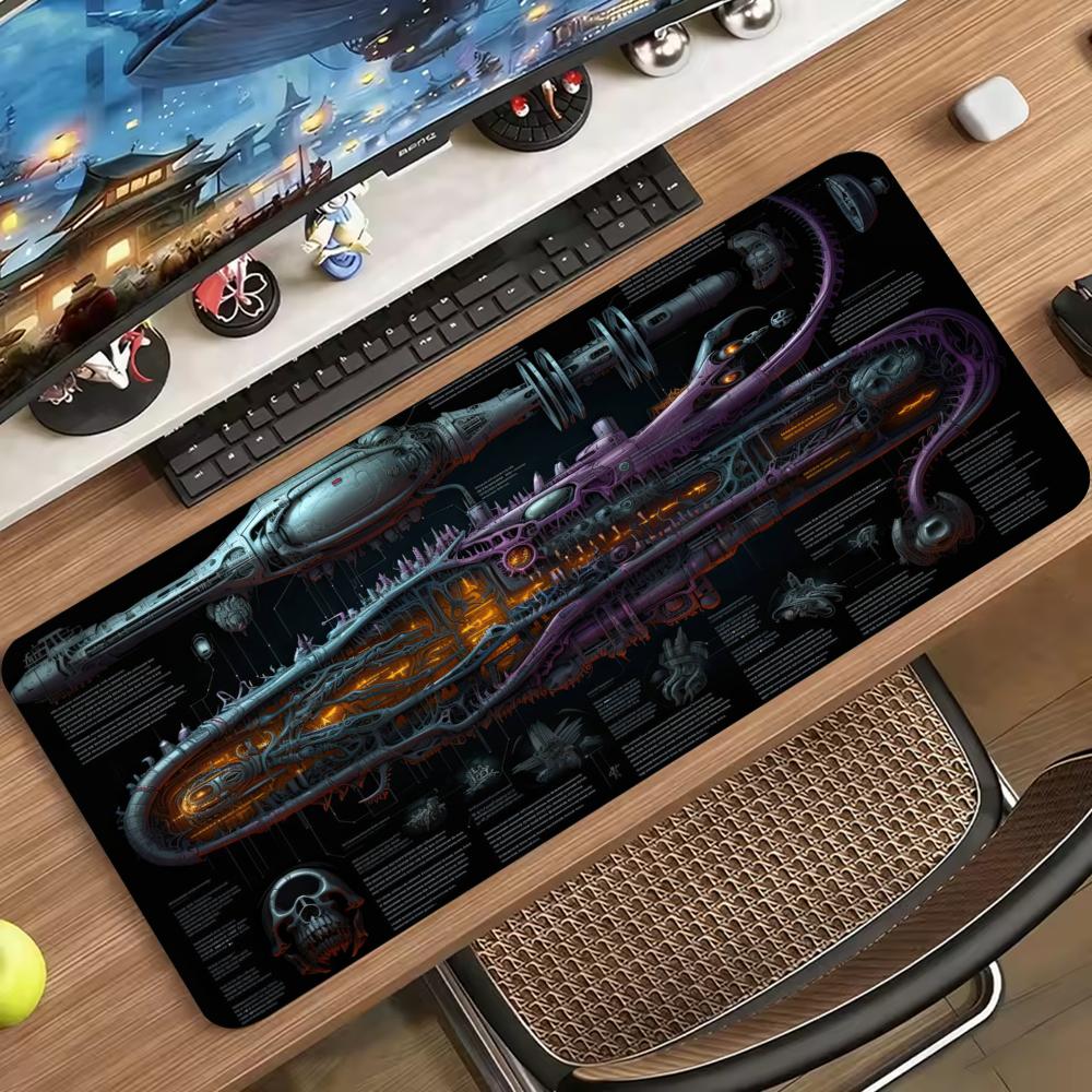 Space Galaxy Planet SciFi Interface Art Large Gaming Mousepad Non Slip Rubberdesk Mat For Laptop Keyboard Home Office Workspace
