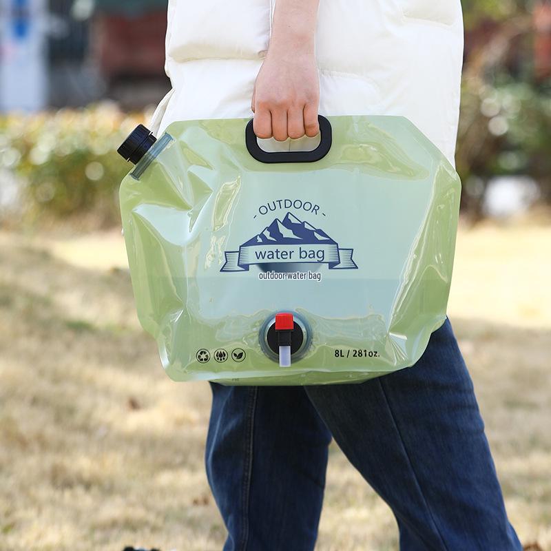 Foldable Large-Capacity Outdoor Water Storage Bag with Faucet & Handheld Suction Nozzle