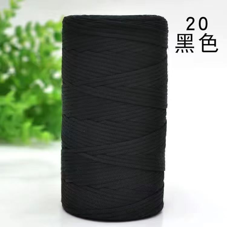 Flat Belt Wool, Light Body Ice Silk Mercerized Cotton Linen, Hand-Woven Crocheted Diy Hook Bag, Hat Seat Cushion, Hollow Thread