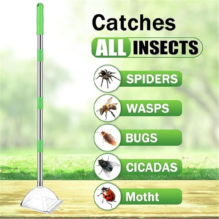 MultiPurpose Insect Trap 32Inch Telescoping Handle For Spiders Captures Without Harm
