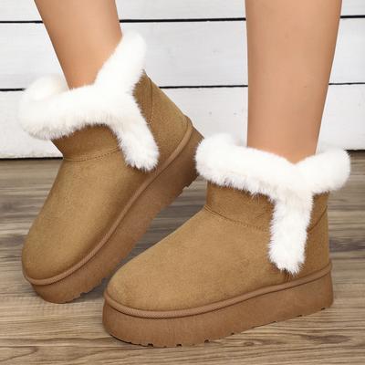 Mode Frauen Stiefel 2024 Neue Winter Warme Plüsch Schnee Stiefel Frauen Wildleder Komfortable Outdoor Leichte Schuhe für Frauen Botas De mujer