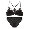 French Sexy Backless Lingerie Lace Ultra Thin Bra Set for Women Summer Triangle Soft Cup Mesh Breathable Brassiere and Thong Set