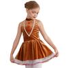 Mädchen Lebkuchen Kostüm Weihnachtsplätzchen Cosplay Ärmellos Hohler Rücken Samt Tutu Kleid Tanzbody Jumpsuit
