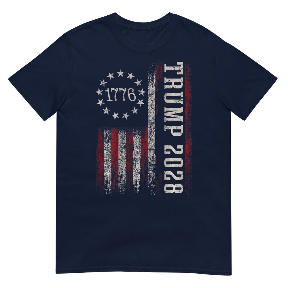 Trump 2028 Vote Donald Trump America Us Flag Vintage TShirt S
