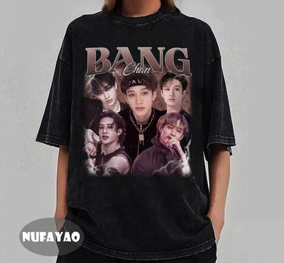 Maglietta Bang Chan Stray Kids, T-shirt Unisex per Fan Kpop