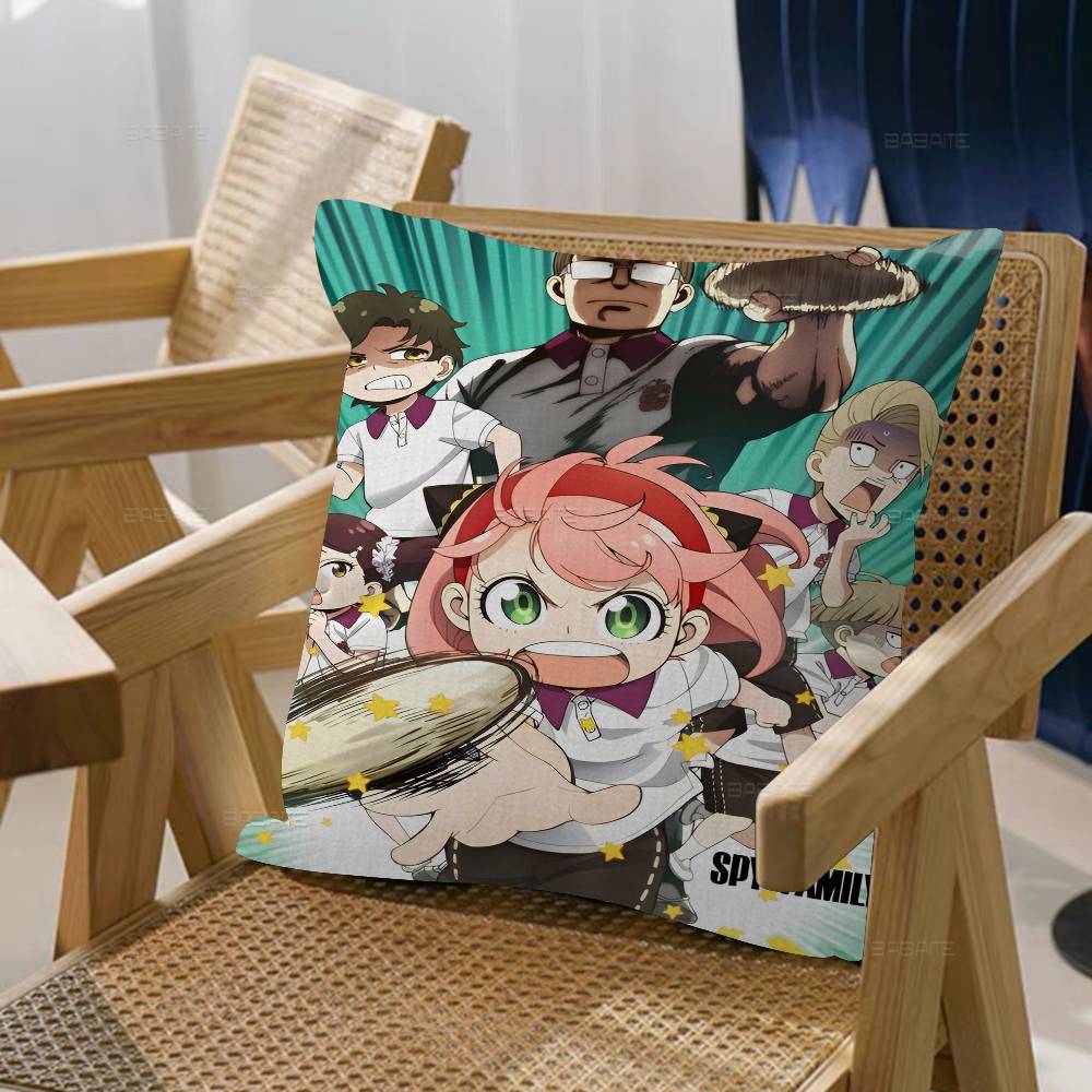 Anime S-Spy X Family Cushion Cover Pillowcase Upholstery Sofa Throw Pillow Home Decor Pillowcas