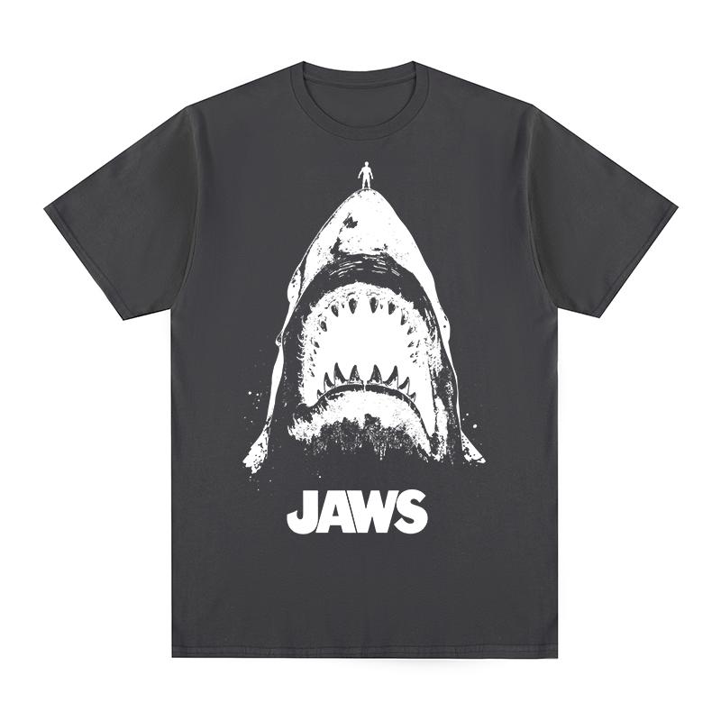 Jaws Vintage Tshirt Amity Island Welcomes You Shark fin Movie Cotton Men T shirt New Tee Tshirt Womens Tops