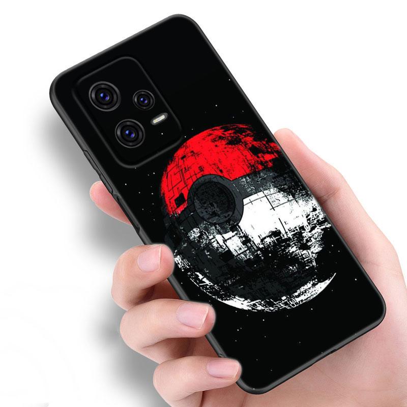 Cute P-Pikachu Black Silicone Phone Case For Xiaomi Redmi Note 9 10 11 11S 11T 12 13 Pro 5G Plus 9S 10S 12S