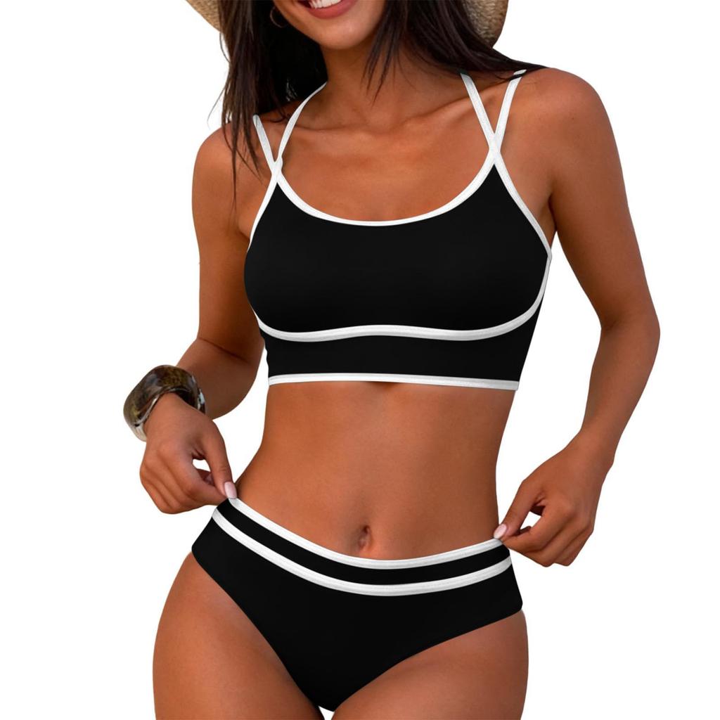 Bikini Split pentru Femei Două Piese Talie Înaltă Costume de Baie Sportive