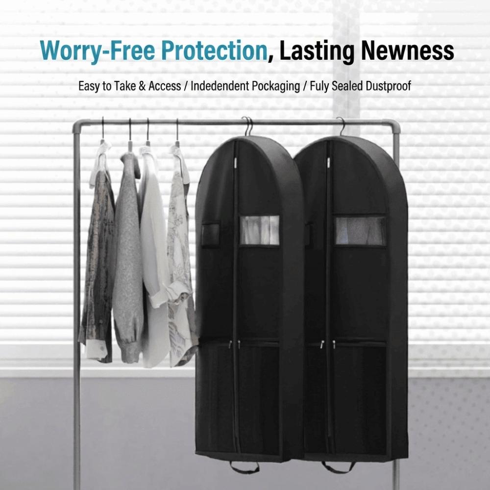 Heavy Duty Travel Garment Bags Dustroof Non-Woven Hanging Garment Suit Bag Clothes Protection