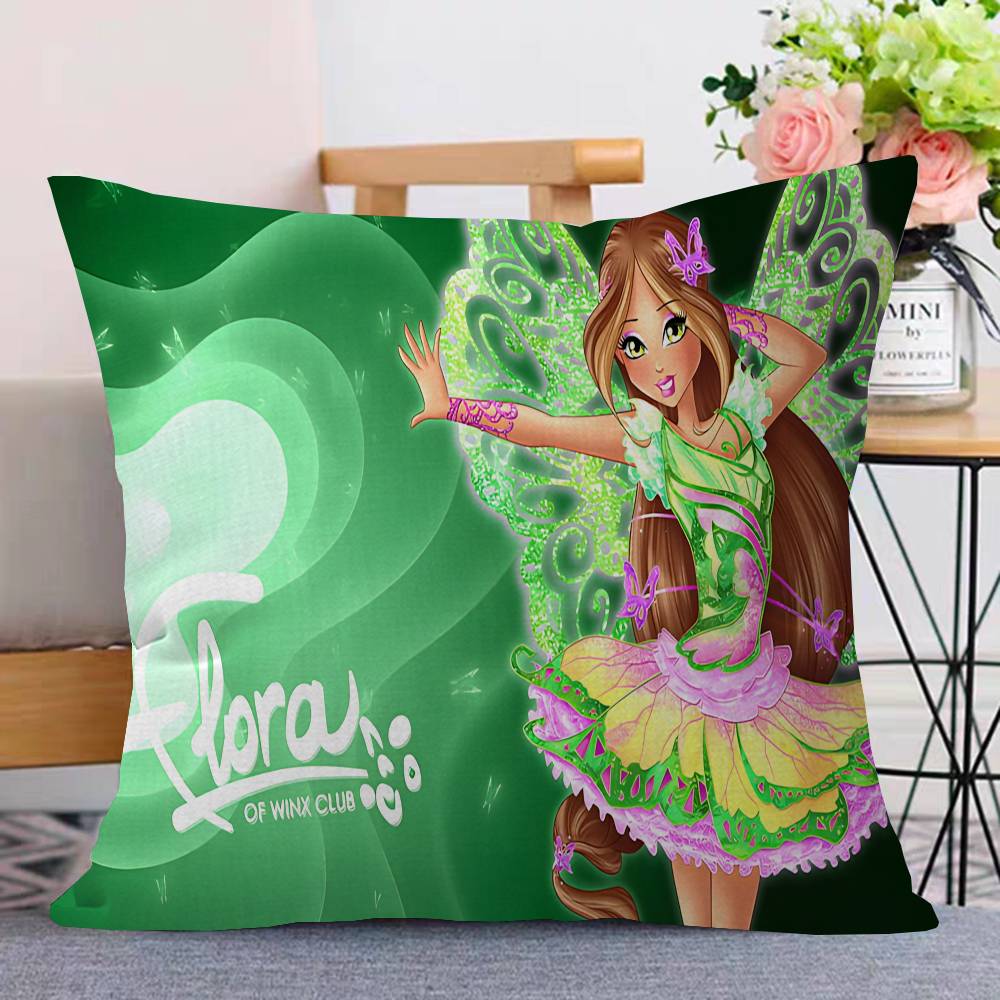 Girl W-Winx Clubs Pillow Cover Sofa Cushion Cover Home Room Decoration Children Gift