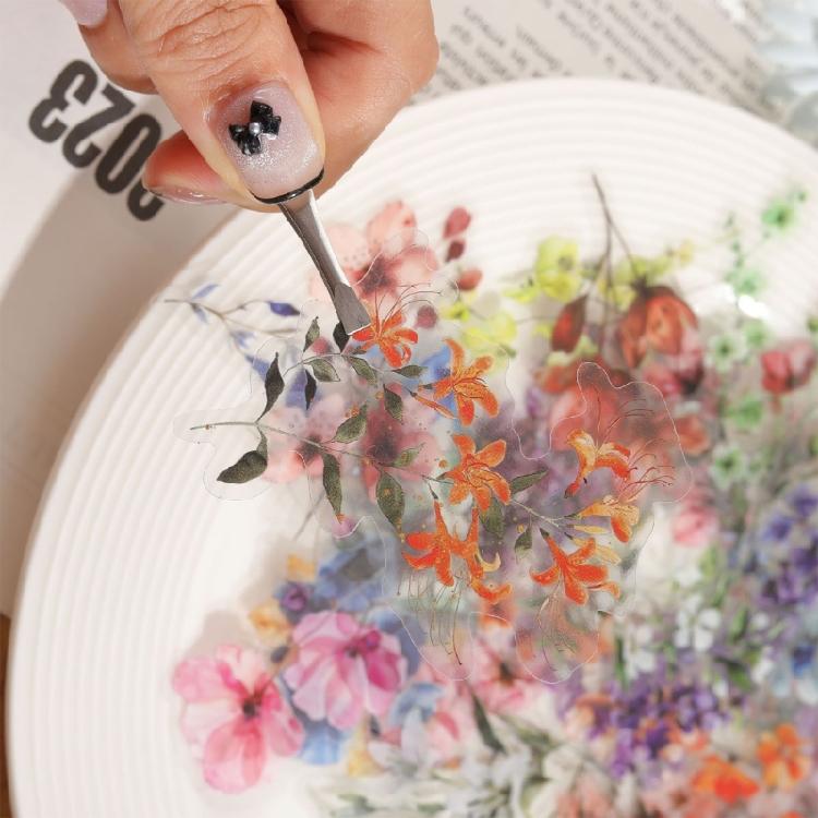 50Counts Flower Plant Sticker Water Resistant Aesthetic Sticker for Art Craft Scrapbooking Journal Phone Guitar Laptop