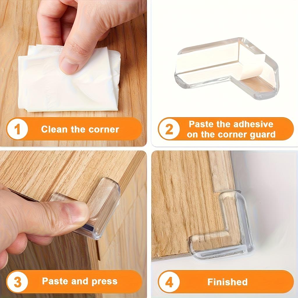 10pcs Transparent Silicone Corner Guard Set for Power Outlets and Table Edge Protection