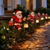 Outdoor Holiday Stake Lights 1/2Pcs Holding Lantern Santa Light, Christmas Snowman Solar Lamp with Claus Stake, Decorative Light for Garden Yard Lawn