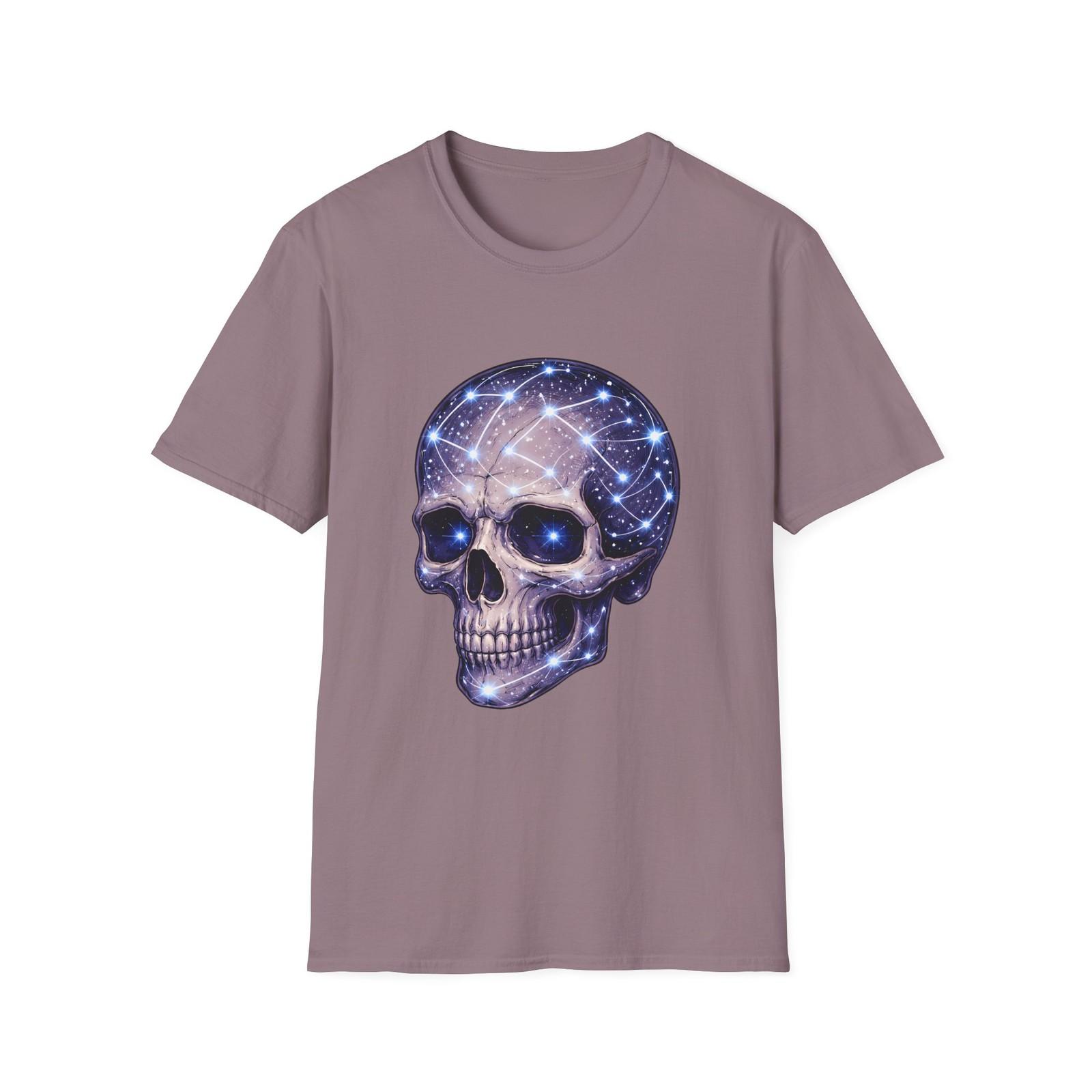 Unisex Softstyle T-Shirt Skull Space Gothic Celestial Cosmic Constellation S разноцветный