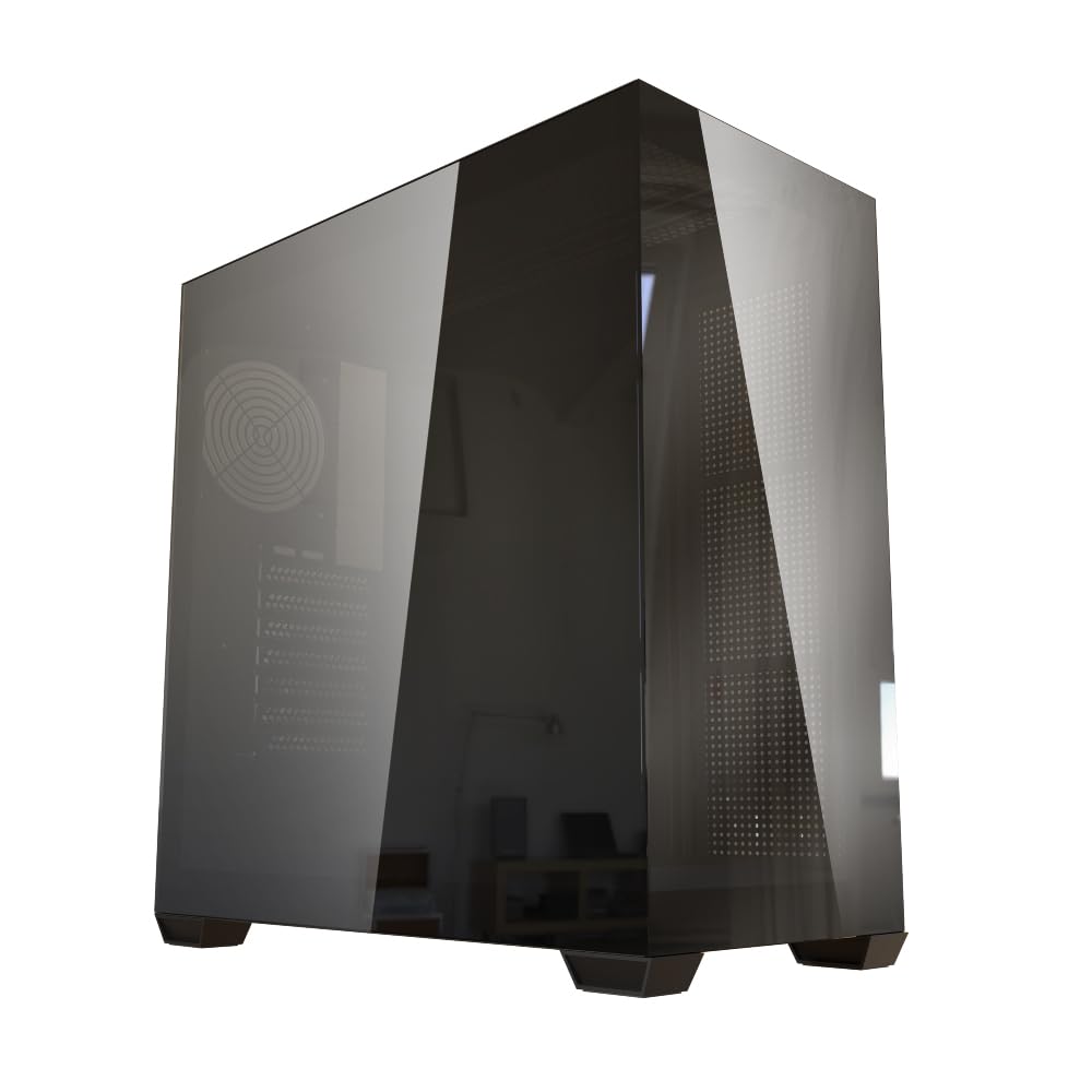darkFlash DS900 SHINE Pillarless ATX Case with Transparent Mirror Panel DS900SHINE+TYPE-C BLACK