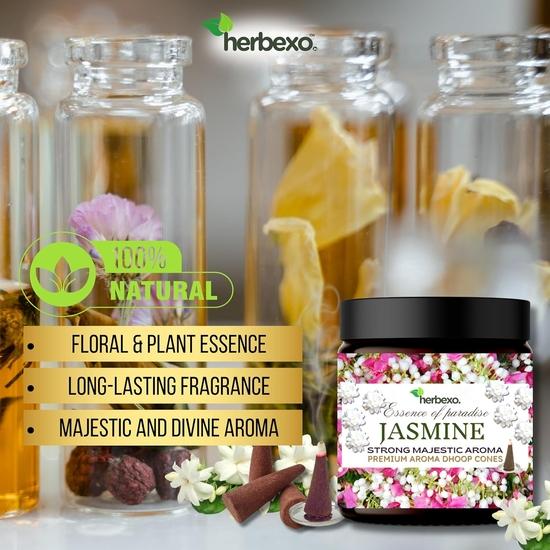 Jasmine Dhoop and Attar Combo Set, Herbal Dhoop, Pure Jasmine Fragrance, Long Lasting, Non-Toxic, Low Smoke Natural Jasmine Ittar and Dhoop Combo Pack
