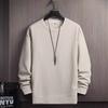 Fake Two Pieces Long-sleeved Embroidery Round Neck Loose and Too Large Casual Pullover Explosive Sweater Men's Solid Color
