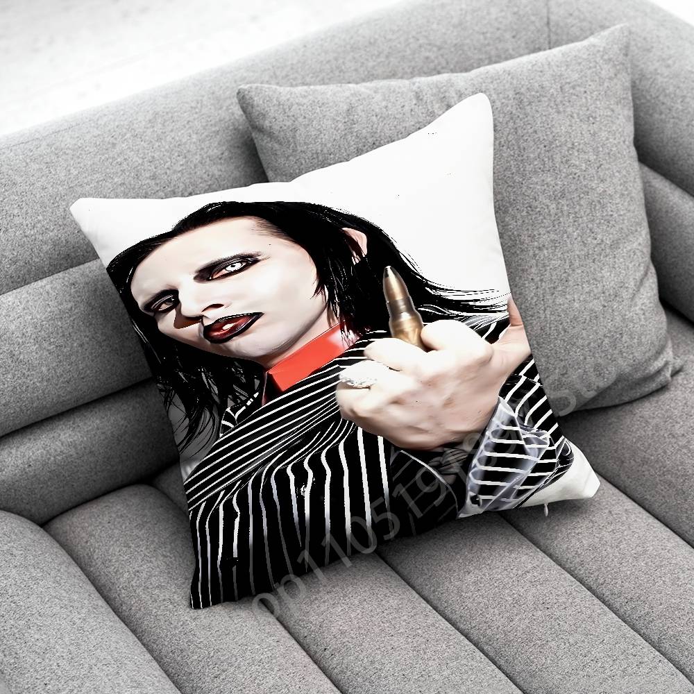 M-Marilyn M-Manson Antichrist Superstar Povlak na polštář Pro 50x50cm 30x30cm 45x45cm 40x40cm Čtvercový povlak na polštář