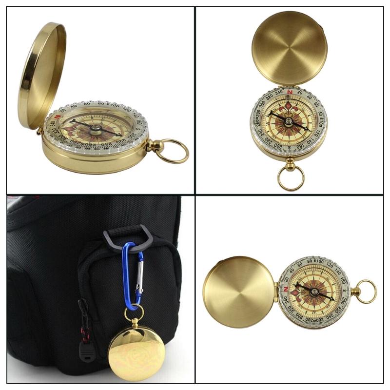 Multifunctional Pocket Compasses Watch Styles Open Survival Compasses for Men, Retro Watch Styles Compasses with Hook