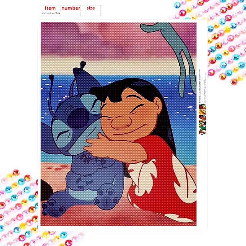 Disney Diamond Painting 5D DIY Stitch & Lilo Diamond Art Diamond Painting Kit Adult/Beginner Gift Idea Home Decor