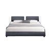 Lit - BLANC &amp; Noir - 160x200 cm - MDF - Sommier inclus - 1 place